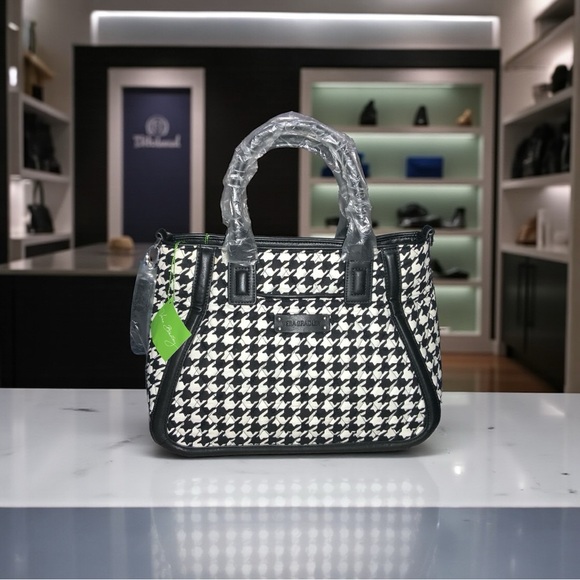 Vera Bradley Handbags - Vera Bradley Trimmed Trapeze Satchel Midnight Houndstooth MSRP $88